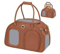 Sac à main élégant de luxe pour petits chiens, chiens et chats - Avec poches - Avec poches - Marron - 42,9 x 22,9 x 30 cm