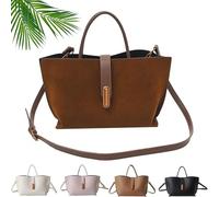 Sac à main élégant de style français de couleur unie pour femme, sac à bandoulière en cuir tendance Y2K, sacs à bandoulière vintage, C-Marron clair, M