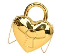 Sac à main élégant en forme de cœur Sac à main à bandoulière Sac à bandoulière Sac à bandoulière Délicat pour une utilisation quotidienne et les fêtes Sac de shopping Sac à la mode, or