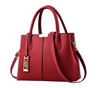Sac à main élégant pour femme - Sac fourre-tout avec poignée - Sac fourre-tout décontracté pour l'école et le travail en plein air, Rouge, One Size