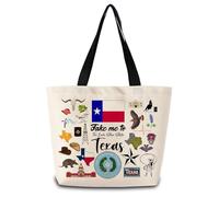 Sac À Main Emmène-Moi Au Texas Durable Sac De Shopping Avec Poches Sacs Portés Épaule Pour Marché Homme Plage