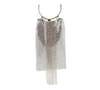 Sac à main en aluminium avec pompons en cristal pour femme, Sac de soirée noir, Fit For Iphone 7Plus