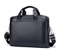 Sac à Main en Cuir for Homme, Porte-Documents de Vachette, Sac for Ordinateur Portable, Bureau croisé Diagonale pour Le Bureau et Les Voyages d'affaires(Black)