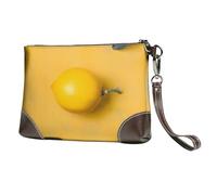 Sac à main en cuir imprimé Beach Maui Hawaï, coucher de soleil, vagues, nuages, sac à main en cuir avec dragonne amovible pour soirée, mariage et fête, Art du citron jaune, Taille unique