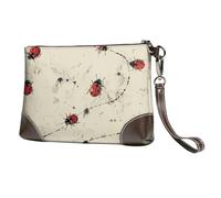 Sac à main en cuir imprimé Beach Maui Hawaï, coucher de soleil, vagues, nuages, sac à main en cuir avec dragonne amovible pour soirée, mariage et fête, Impression artistique Ladybug Tracks, Taille