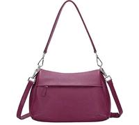 Sac à main en cuir nappa véritable fait à la main pour femme, bordeaux, M