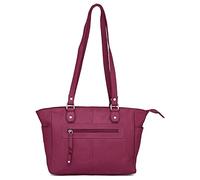 Sac à main en cuir nappa véritable fait à la main pour femme - Sac de voyage pour tous les jours - Sac à bandoulière pour iPad, Bordeaux clair, Medium