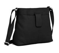 Sac à main en cuir nappa véritable fait à la main pour femme - Sac de voyage pour tous les jours - Sac à bandoulière pour iPad, Noir , M