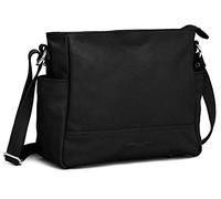 Sac à main en cuir nappa véritable fait à la main pour femme - Sac de voyage pour tous les jours - Sac à bandoulière pour iPad, Noir , Medium