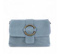 Sac à main en cuir nubuck VERONE SUEDE Bleu ciel