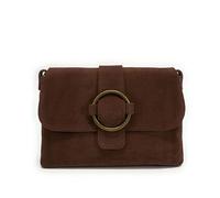 Sac à main en cuir nubuck VERONE SUEDE Marron foncé