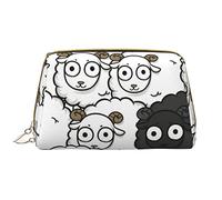 Sac à main en cuir pour femme avec piano, violon, notes de musique, sac à main, sac à main mignon, trousse de toilette de voyage, trousse de maquillage, Mouton noir et blanc, Taille unique