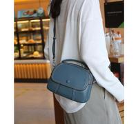 Sac à main en cuir pour femme (bleu denim) 2025, en cuir de vachette véritable, texture avancée et polyvalente.