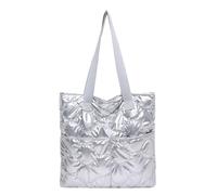 Sac à main en cuir synthétique avec poignée sur le dessus Style coréen, Argent, Beauté de masse