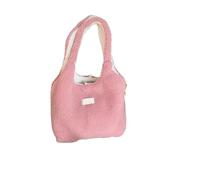 Sac à main en forme de gilet for femmes, sac bandoulière réversible peluche for dames, tissu chaud, fourre-tout d'hiver for livres filles, mignon fourrure Pour Femmes(Pink with Milk)