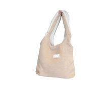 Sac à main en forme de gilet for femmes, sac bandoulière réversible peluche for dames, tissu chaud, fourre-tout d'hiver for livres filles, mignon fourrure Pour Femmes(Khaki with Milk)