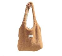 Sac à main en forme de gilet for femmes, sac bandoulière réversible peluche for dames, tissu chaud, fourre-tout d'hiver for livres filles, mignon fourrure Pour Femmes(Brown with Milk)
