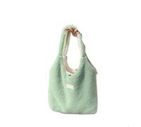 Sac à main en forme de gilet for femmes, sac bandoulière réversible peluche for dames, tissu chaud, fourre-tout d'hiver for livres filles, mignon fourrure Pour Femmes(Green with Milk)