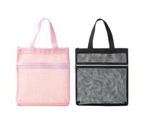 Sac À Main en Maille 2 Pièces, Sac De Rangement Portable, Sac De Rangement De Voyage, Sac De Plage, Adapté À La Gym, Aux Voyages, Au Camping.