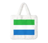 Sac à main en peluche avec drapeau de la Sierra Leone - Parfait pour l'automne et l'hiver, idéal comme pochette pour pièces de monnaie, cadeau idéal pour Noël et la Saint-Valentin
