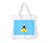 Sac à main en peluche avec drapeau de Sainte Lucie - Parfait pour l'automne et l'hiver - Idéal comme pochette pour pièces de monnaie - Cadeau idéal pour Noël et la Saint-Valentin