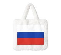 Sac à main en peluche avec drapeau russe - Parfait pour l'automne et l'hiver, idéal comme pochette à monnaie, cadeau idéal pour Noël et la Saint-Valentin