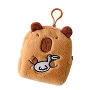 Sac à main en peluche Capybara pour pièces de monnaie, sac à main, sac pour écouteurs, sac de rangement en forme d'animal de dessin animé, joli étui de rangement Capybara en peluche pour écouteurs