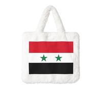 Sac à main en peluche drapeau de la République arabe syrienne - Parfait pour l'automne et l'hiver, idéal comme porte-monnaie, cadeau idéal pour Noël et la Saint-Valentin