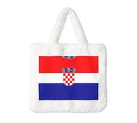 Sac à main en peluche drapeau de la République de Croatie - Parfait pour l'automne et l'hiver - Idéal comme pochette pour pièces de monnaie - Cadeau idéal pour Noël et la Saint-Valentin