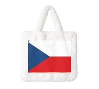 Sac à main en peluche drapeau de la République tchèque - Parfait pour l'automne et l'hiver, idéal comme pochette pour pièces de monnaie, cadeau idéal pour Noël et la Saint-Valentin