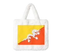 Sac à main en peluche Drapeau du Royaume du Bhoutan - Parfait pour l'automne et l'hiver, idéal comme pochette à monnaie, cadeau idéal pour Noël et la Saint-Valentin