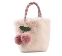 Sac à main en peluche - Finition en fausse fourrure blanche douillette