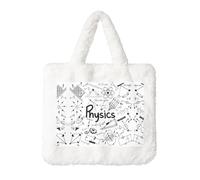Sac à main en peluche imprimé physique pour femme - Grande pochette pour pièces de monnaie, portefeuille et accessoire Velcro - Cadeau parfait pour les femmes, blanc, Taille unique