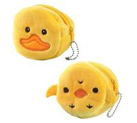 Sac À Main en Peluche Jaune 2 Pièces, Sac À Main en Forme d'animal Mignon, Sac À Main Créatif, Mini Sac À Main pour Enfants