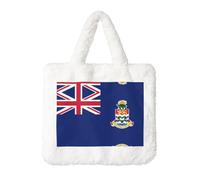 Sac à main en peluche motif drapeau des îles Caïmans - Parfait pour l'automne et l'hiver, idéal comme porte-monnaie, cadeau idéal pour Noël et la Saint-Valentin