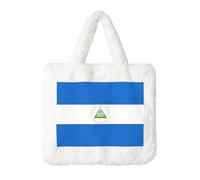 Sac à main en peluche motif drapeau du Nicaragua - Parfait pour l'automne et l'hiver, idéal comme pochette à monnaie, cadeau idéal pour Noël et la Saint-Valentin