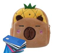 Sac à main en peluche | Portefeuille d’argent mignon de dessin animé Capybara | Organiseur de pochette pour pièces de monnaie en peluche douce, adorable sac à main portable sur le thème de Capybara po