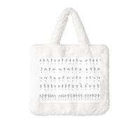 Sac à main en peluche pour femme avec inscription « Sign Language Alphabet » - Grande pochette pour pièces de monnaie, portefeuille et accessoire Velcro - Cadeau parfait pour les femmes, blanc, Taille