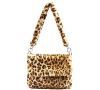 Sac à main en peluche pour femme - Style rétro - Style décontracté - Imprimé léopard - Avec poignée, Couleur 1, Taille unique