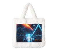 Sac à main en peluche Science Fiction Future : sac à bandoulière moelleux pour femme - Automne/Hiver Sac à bandoulière Sac à bandoulière Pochette porte-monnaie Portefeuille