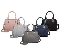 Sac à main en similicuir effet tissé : Rose