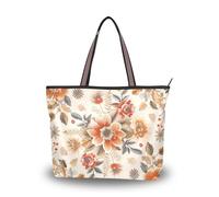 Sac à main en tissu de soie avec fermeture éclair pour femme pour bal, fiançailles, cocktail, fête, mariage (fleur tendance dorée et orange) L