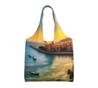 Sac à main en toile imprimée Sunset in Barcelona - Pour femme - Tendance - Sac fourre-tout léger