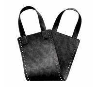Sac à main en tricot et crochet - Accessoires de couture - Bas en polyuréthane - Poignées pour la fabrication de sacs de crochet - Pièces artisanales - Cadeau fait à la main avec, Noir rétro., One