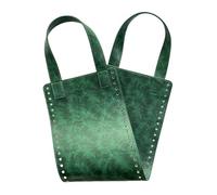 Sac à main en tricot et crochet - Accessoires de couture - Bas en polyuréthane - Poignées pour la fabrication de sacs de crochet - Pièces artisanales - Cadeau fait à la main avec, Vert foncé rétro