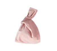 Sac à main en velours doux pour femme, style japonais, simple, décontracté, couleur unie, nœud, petite pochette de rangement tendance pour maquillage, espèces, cartes, rose, Taille unique
