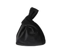 Sac à main en velours doux pour femme, style japonais, simple, décontracté, couleur unie, nœud, petite pochette de rangement tendance pour maquillage, espèces, cartes, Noir , Taille unique