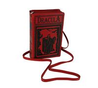 Sac à main en vinyle avec inscription « Book of Dracula », Rouge, Small