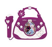 Lexibook, La Reine des Neiges, Sac Musical avec Microphone, Changement de Voix, chansons de Demonstration, Effets Lumineux, mélodies, Prise pour MP3, Violet/Bleu, K102FZ