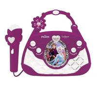 Lexibook, La Reine des Neiges, Sac Musical avec Microphone, Changement de Voix, chansons de Demonstration, Effets Lumineux, mélodies, Prise pour MP3, Violet/Bleu, K102FZ